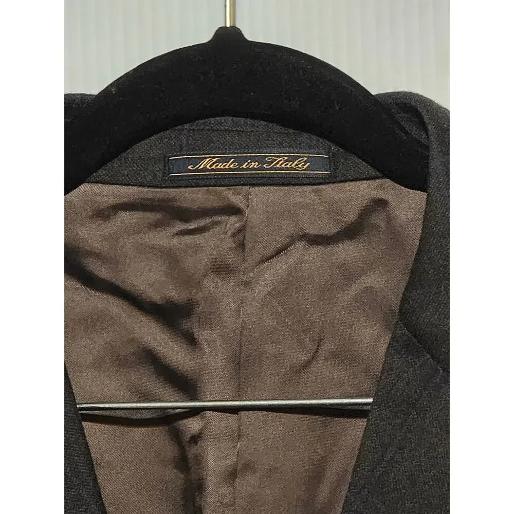 Trussini Boyds Wool Windowpane Suit Jacket Blazer Pants Set Italy Size 40R EU 50